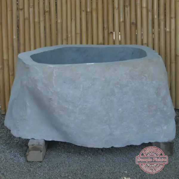 Product image of the product “Riverstone basin, natural surface, polished inside. Dia approx 101-110. Height 51-60 ”